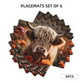 thumbnail image 3 of Placemats Set of 4 / 6, Realistic Flower Cow Placemats for Dining Table Indoor/Outdoors Heat Resistant Washable Placemats 18" x 12", 3 of 8