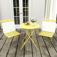 thumbnail image 3 of TQKVIPI Patio Bistro Set Outdoor Furniture Set Folding Bistro Table and Chairs Conversation Sets for Bistro Balcony Porch Yard Garden(Yellow with Cushion), 3 of 14