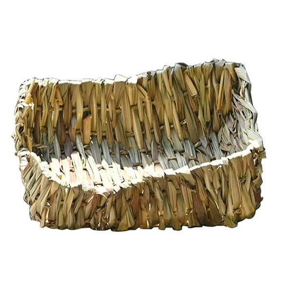 Rvaymup Guinea Pigs Rabbit Chinchillas House Cage Natural Grass Straw Pad Cage Toys Nest
