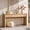 Natural, variant on Aitjunz 63'' Console Table with 3 Drawers, Modern Entryway Table with Curved Profile Design, Narrow Long Wood Sofa Table Behind Couch Table for Living Room, Hallway, Foyer, White
