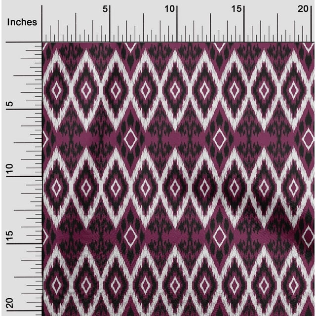 oneOone Georgette Viscose Fabric Geometric Ikat Print Fabric By Yard 42 Inch Wide