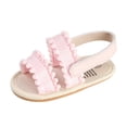 thumbnail image 3 of Zanarzt Sandales pour Tout-Petits Fille Bébé à Bride Sandales à Enfiler Ajourées Bout Ouvert Tissu Semelles Souples Chaussures de Marche pour Tout-Petits Sandales Rouge,0-6 Mois, 3 of 5