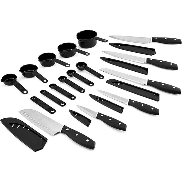 Farberware Triple Riveted Soft Grip Knife Set with Blade Covers and
