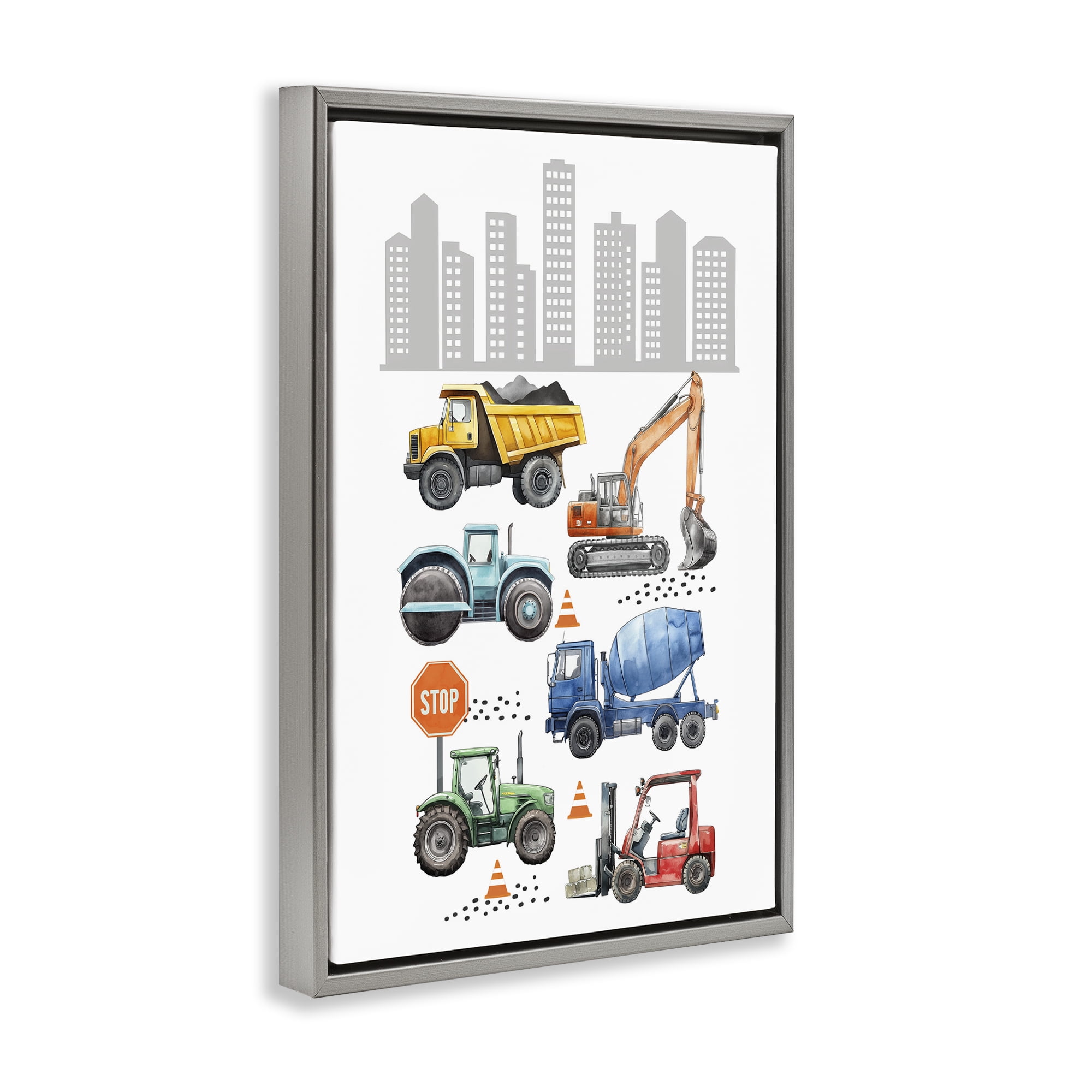 Stupell Industries City Keeps Moving Gray Framed Floater Canvas Wall Art, design by Christine Simpson Art
