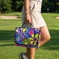 thumbnail image 2 of SEANATIVE Golf Cart Seat Covers with 4 Front Pockets, Fits for EZGO, Yamaha, Club Car, 2 Person Seats Golf Cart Accessories, Machine Washable, 51.2 x 30.3 Inches, Groovy Hippie Flower Violet, 2 of 7