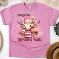 thumbnail image 1 of North Pole Reindeer Farm T-Shirt | Santa and Reindeer Graphic Tee, Azalea, Size S, 1 of 6