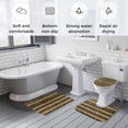 thumbnail image 5 of Black Golden Striped Bath Mat 3 Piece Bathroom Rug Set, Luxury Farmhouse Stripes Non Slip Bath Rug Contour Mat and Toilet Lid Cover, Absorbent Shower Mats Soft Bath Rugs and Mats Sets, 5 of 8
