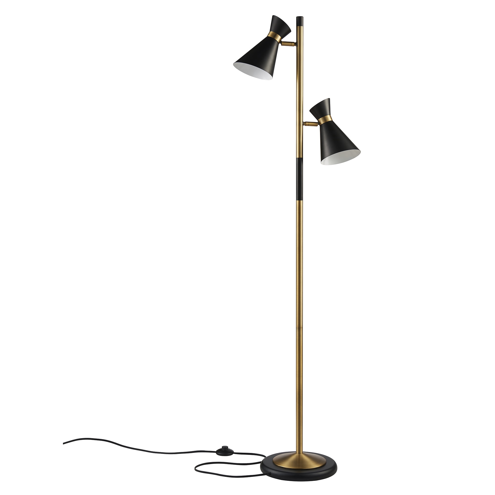 Versanora Harper Floor Lamp Black Antique Brass