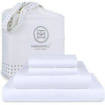 Threadmill Home Linen 4-Piece 1000 Thread Count Supima Cotton Bed Sheet Sets, King, Modern, Solid Print