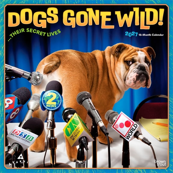 Avanti Dogs Gone Wild OFFICIAL | 2027 12x24" (Hanging) Wall Calendar | Plastic-Free