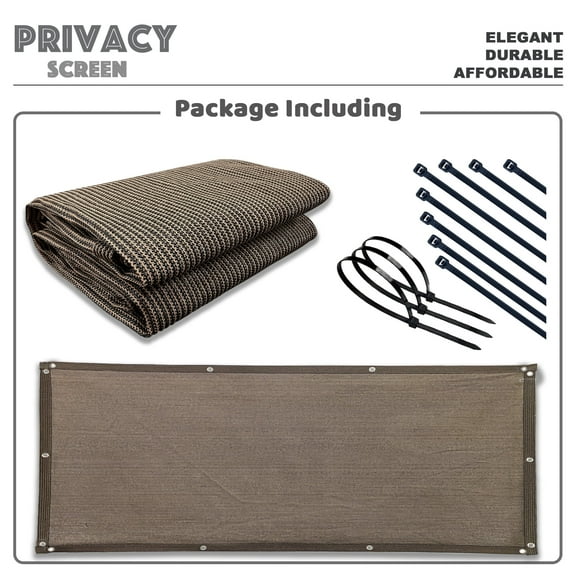Commercial Windscreen Privacy Fence Screen Shade Cover Balcony Railing Garden Pool in Brown 3' x 10'