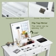 thumbnail image 5 of Topbuy Makeup Table Set w/Cushioned Stool for Girl Women Vanity Dressing Table Set White, 5 of 10