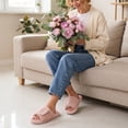 thumbnail image 6 of Ecetana Womens Fuzzy Memory Foam House Slippers Open Toe Slip On Indoor Shoes, 6 of 7