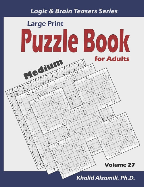 large print puzzle book for adults 100 medium variety puzzles