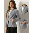 thumbnail image 2 of DARING DIVA Women's 1 Button Stylish Collarless Blazer Work Suit XS Grey, 2 of 6