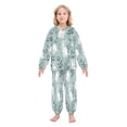 thumbnail image 2 of Fluffy Pajamas Set Fuzzy Winter Warm Pj Sets Pullover Tops and Long Pants White Rabbits Pattern X-Large, 2 of 8