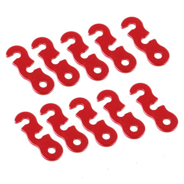 10 Tightener Canopy Lock Guyline Cord Tensioner Hook Lightweight Tent RED