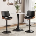 thumbnail image 2 of LainTene Set of 2 Swivel Bar Stools with Bentwood Back, Adjustable PU Leather Bar Chairs for Kitchen Island, Counter or Dining Room, Black, 2 of 8
