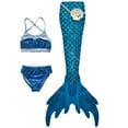 thumbnail image 1 of Ensemble de Maillot de Bain 3 Pcs Bikini Queue de Poisson pour Filles Préadolescentes 3-4 Ans, 1 of 2