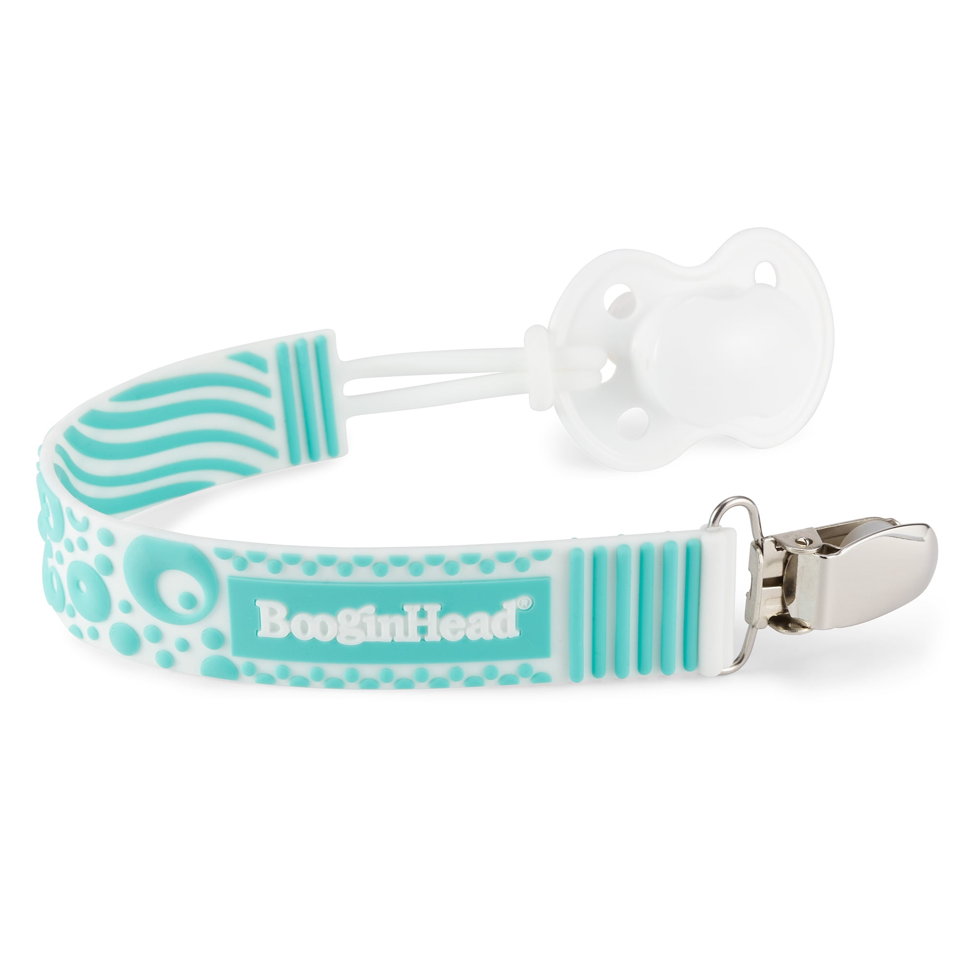 BooginHead Universal Silicone Pacifier Clip, Infant Toddler Boys and Girls, Green Bubbles