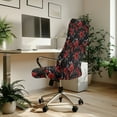 thumbnail image 3 of FKELYI Office Chair Cover Computer Chair Covers Removable Chair Protector Slipcover Stretch Fabric Boss Chair Covers for Home Office, Retro Red Rose Print, Small, 3 of 6
