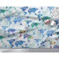 thumbnail image 2 of Soimoi White Poly Georgette Fabric Direction Compass & World Map Print Fabric by Yard 52 Inch Wide, 2 of 3