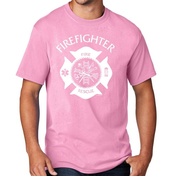 Men's Firefighter T-shirt, 5XL Candy Pink