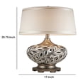 thumbnail image 5 of Benzara BM240303 Table Lamp with Scrolled Peacock Feather Cutout Base, Silver, 5 of 5