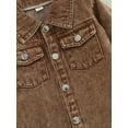 thumbnail image 5 of Franhais Toddler Boys Jean Jacket, Solid Color Turn-Down Collar Long Sleeve Button-Up Denim Jacket, 5 of 7