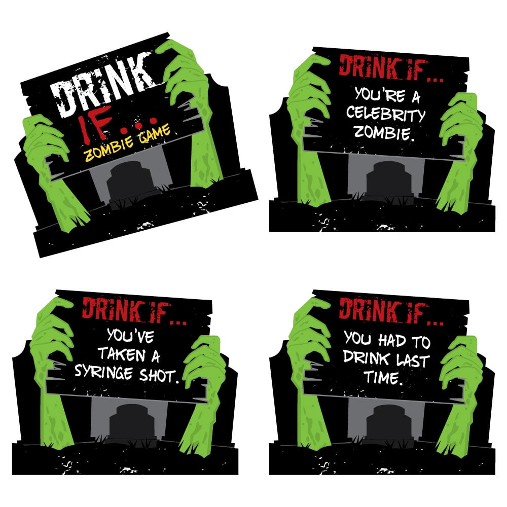 Drink If Game Zombie Zone Halloween or Birthday Zombie