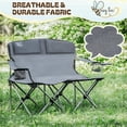 thumbnail image 4 of Kids Camping Chair 30.3 Wide Loveseat with Adjustable Arms Cup Holders Anti-Collapse Lock Supports 300 Lbs for Home Movie Nights Patios Picnics, 4 of 6