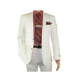 thumbnail image 3 of Men's Summer Linen Suit Apollo King Half Lined 2 Button Modern Fit SLN8 White, 3 of 11