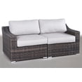 thumbnail image 4 of Living Source International Causeuse d'Extérieur en Osier avec Coussin, Espresso/gris, 4 of 4