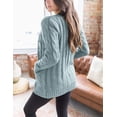 thumbnail image 3 of IFJIM Womens Cable Knit Cardigan Sweaters Long Sleeve Open Front Outwear with Pockets Sage M, 3 of 5