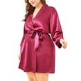 thumbnail image 1 of KVMeteor Robe en Satin de Soie pour Femmes Pyjama Robe de Mariée Vêtements de Nuit Dentelle Grande Taille, 1 of 3