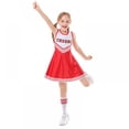 thumbnail image 4 of Girls Kids Cheerleader Uniform Dance Dress with Knee Socks Match Pom poms Set, 4 of 10