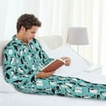 thumbnail image 6 of Vsdgher Penguins Mens Pajama Set, Soft Warm Long Sleeve Sleepwear, Cozy Button-Down Pjs for Men-, 6 of 7