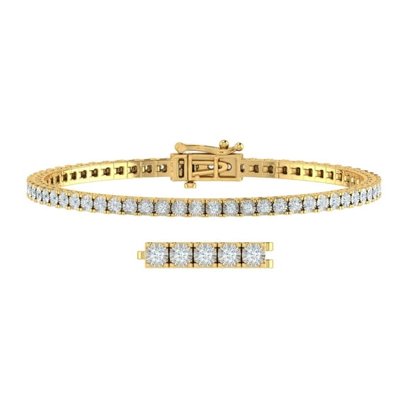 1 Carat Diamond Tennis Bracelet in 18K Yellow Gold over Sterling Silver (7 Inch)