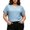 Light Blue, variant on Staron Plus Size Tops for Women Eyelet V Neck Short Sleeve Casual Loose Blouses Summer Beach Vacation Tshirts, Light Blue 3XL