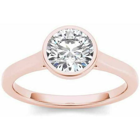 1 Carat T.W. Diamond Solitaire Bezel-Set 14kt Rose Gold Engagement Ring