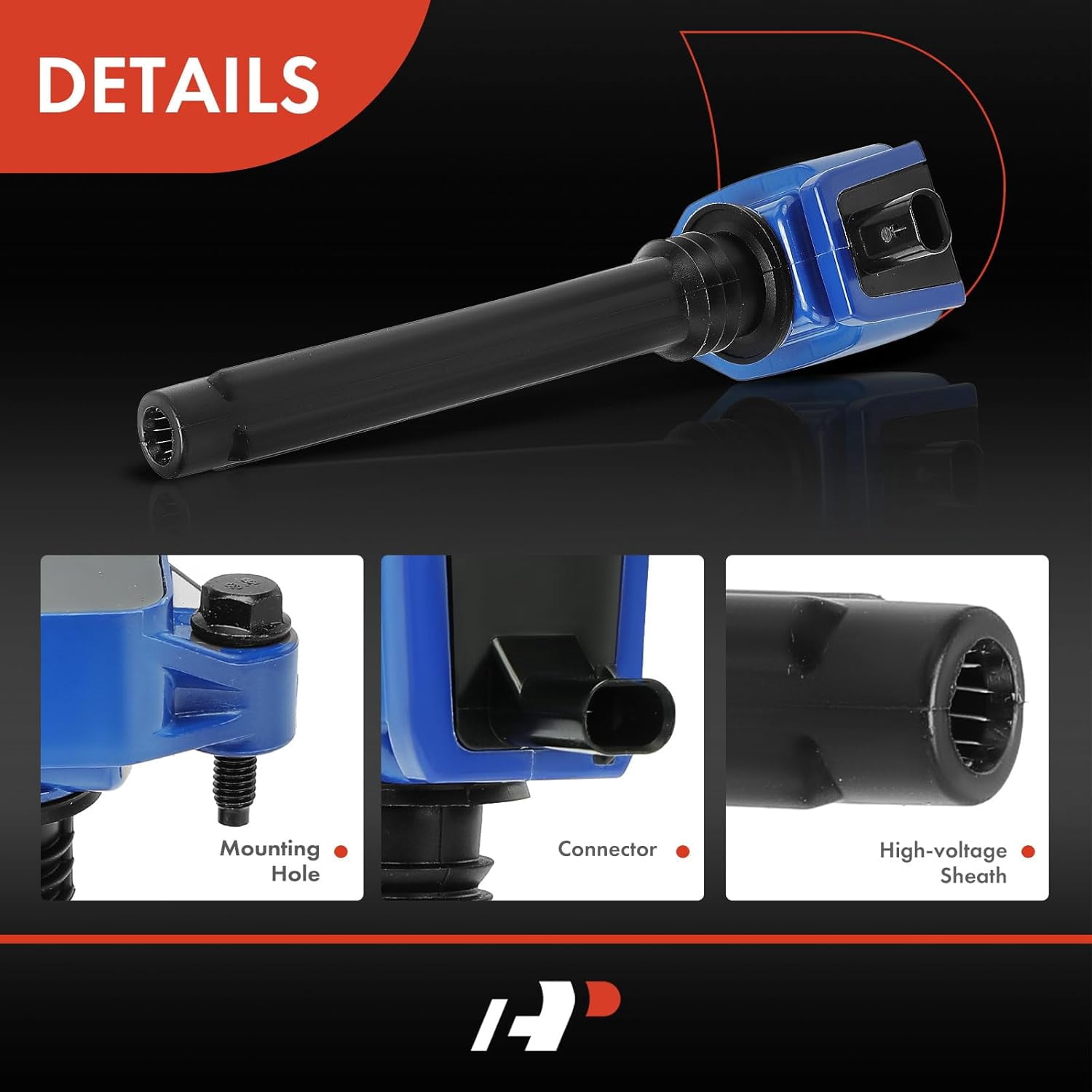 A-Premium (Blue) Engine Ignition Coil Pack Compatible with Ram 1500, ProMaster 2500 3500 & Jeep Grand Cherokee, Wrangler & Dodge Grand Caravan & Chrysler Town & Country & Volkswagen Routan, 6-PC Set