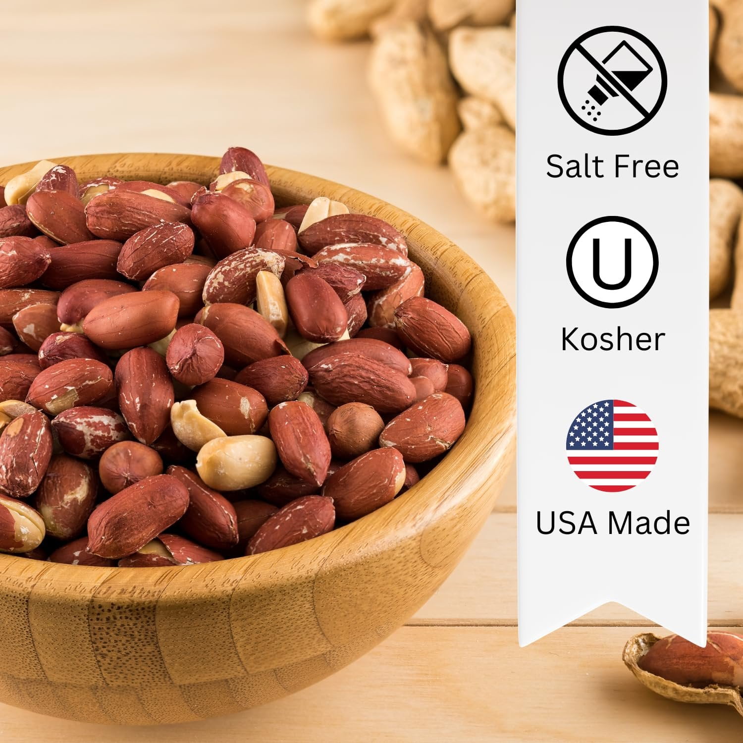 Roasted Unsalted Redskin Peanuts by Its Delish, 2 lbs Bulk Bag  Gourmet Red Skin Peanut Snack Nuts with No Shell  Salt Free, Vegan, Kosher
