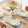 thumbnail image 2 of Placemats 6 Pack Rectangle Plastic Placemats for Table Decor Washable Heat Resistant Table Placemats Wipeable Table Mat Black Gray 17.7x11.8inch, 2 of 6