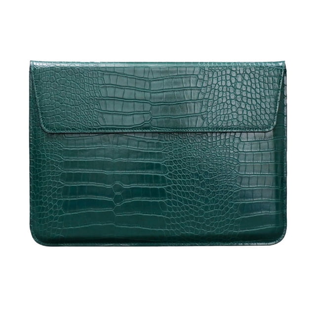 Bolso de la caja del estilo de la solapa del cuero sintético del grano del cocodrilo, caja de la manga del soporte del ordenador portátil de 13 pulgadas, funda protectora del ordenador portátil