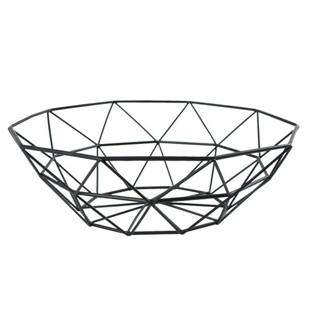 Matsuzay Cesta de fruta tejida de malla de hierro, encimera de cocina, frutero, soporte decorativo para verduras, nuevo Organizadores de utensilios de cocina Negro Matsuzay HA3063-01B