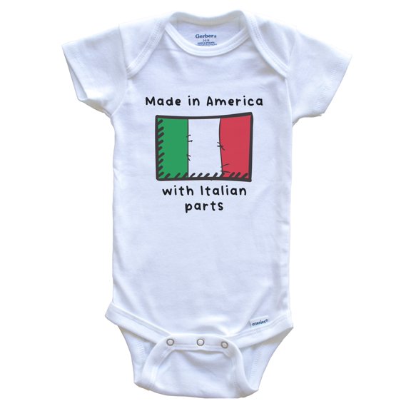 Made In America With Italian Parts Italy Flag Baby Bodysuit