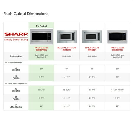 Sharp - 27-in. Built-In Microwave Trim Kit for the SMC2266HS - Silver