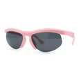 thumbnail image 2 of Unique Trendy 90s Sport Half Rim Plastic Fashion Sunglasses Light Pink - Black, 2 of 4