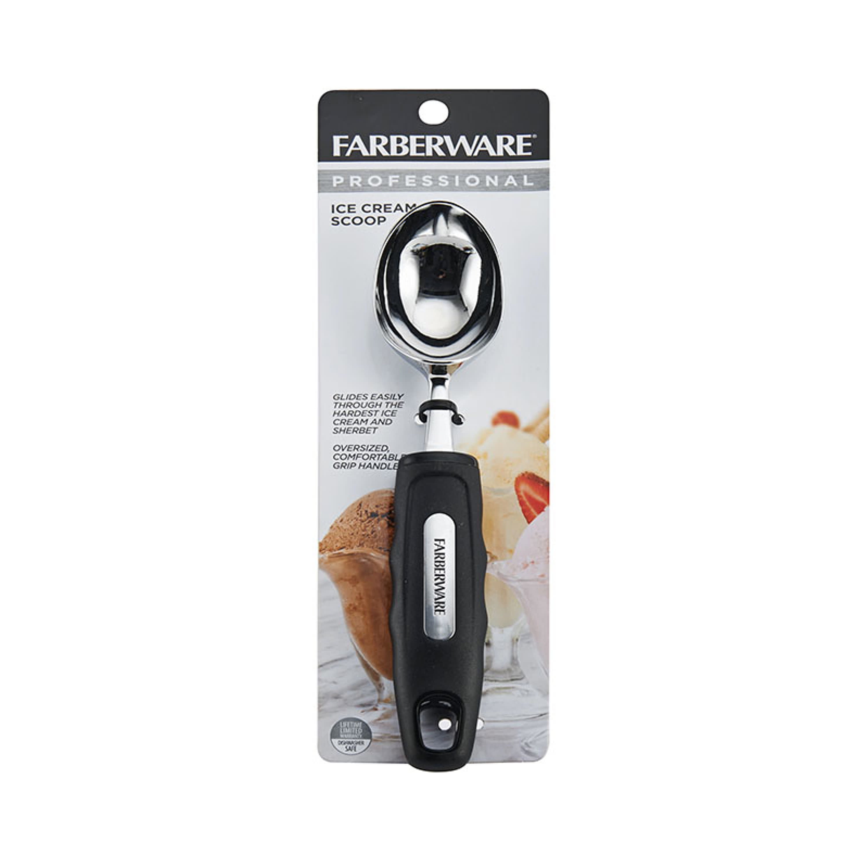 Tablecraft E5619 FirmGrip 8 Ice Cream Scoop / Dipper with Black Non-Slip  Handle - 0.5 oz.