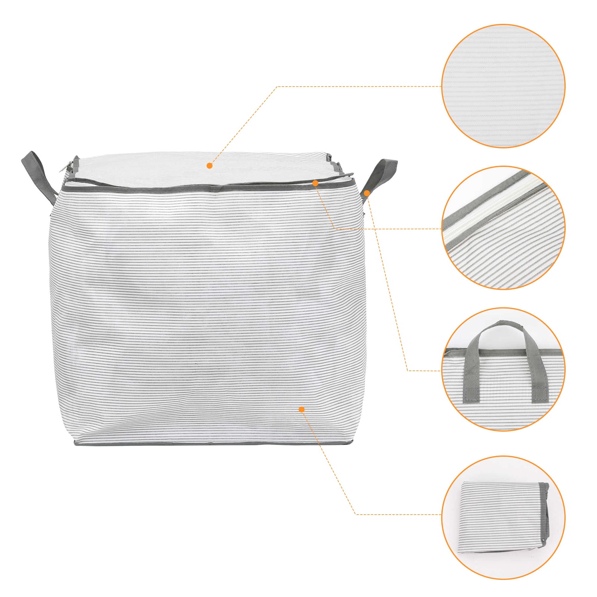 Unique Bargains 1 Pack Clothes Storage Bags Moving Bags Stripe 19*17*19in